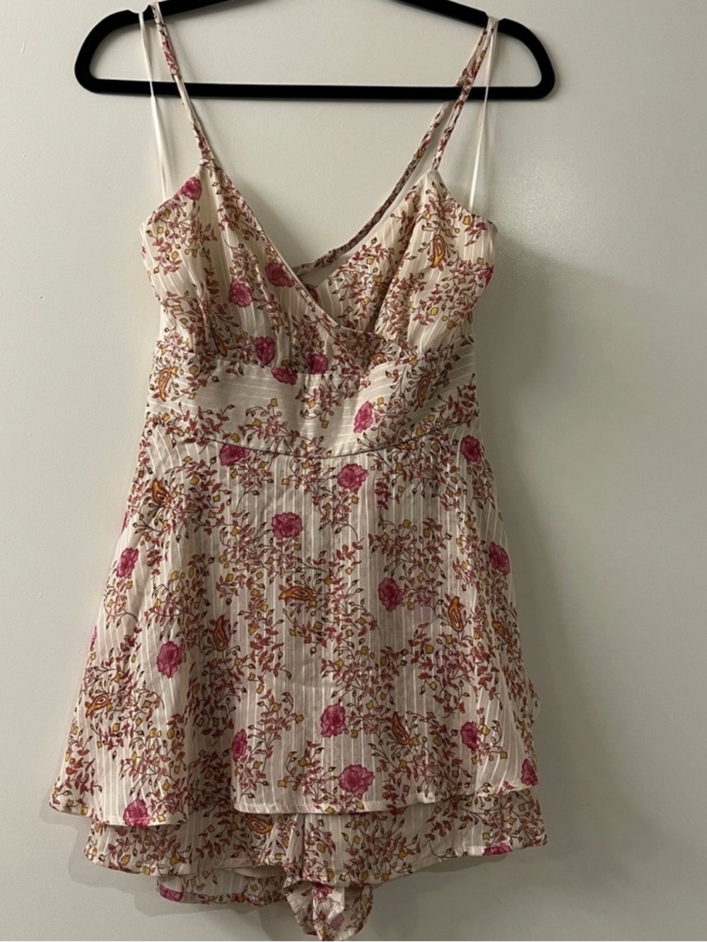 Floral V-Neck Tiered Romper